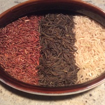 Whole grains: red rice, wild rice ( technically a grass), and brown rice